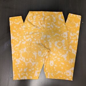 Colorfulkoala Yellow Patterned Leggings Size S